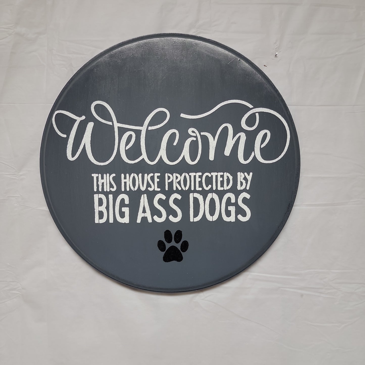 Welcome This house protected by BIG A** DOGS