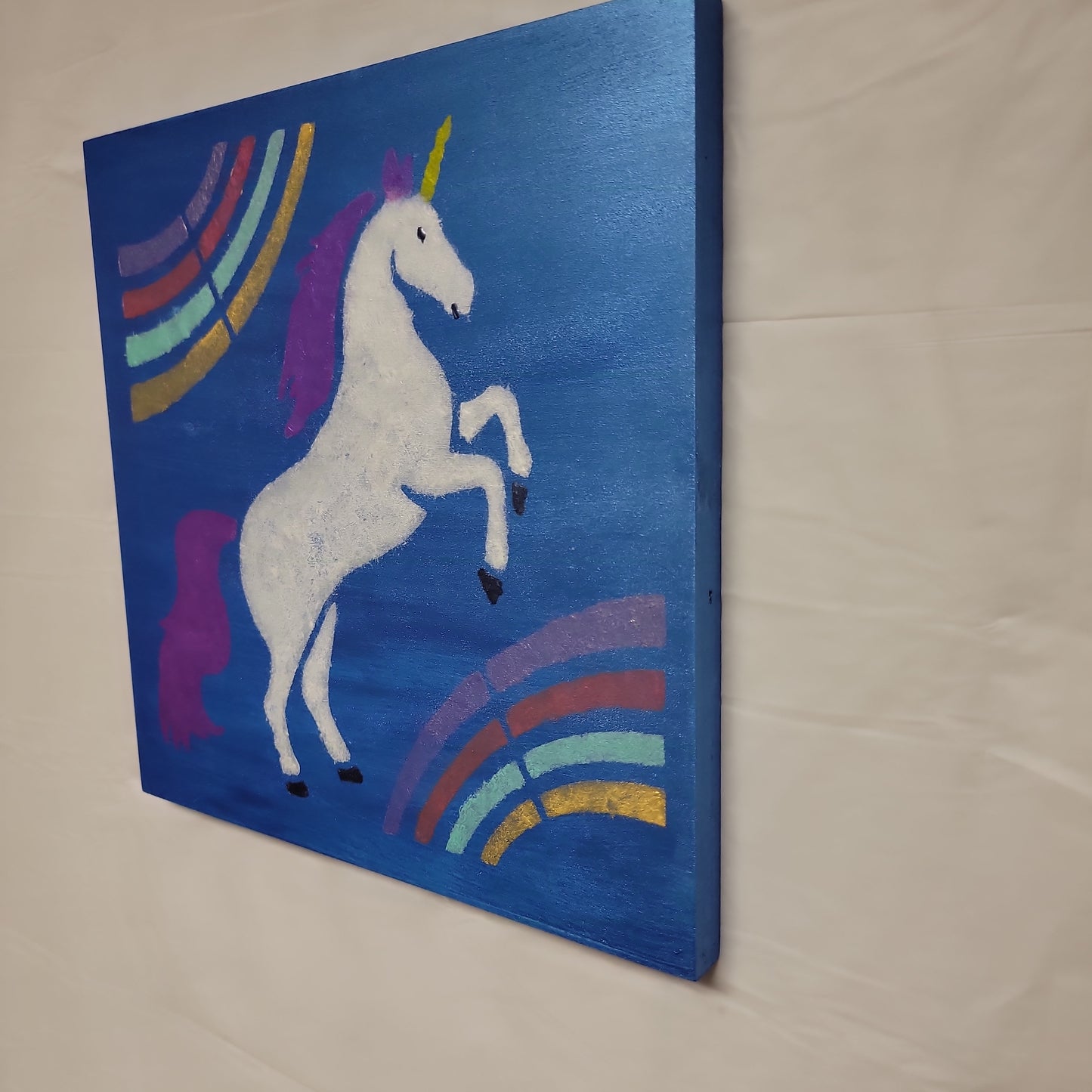 Square wood Unicorn Sign