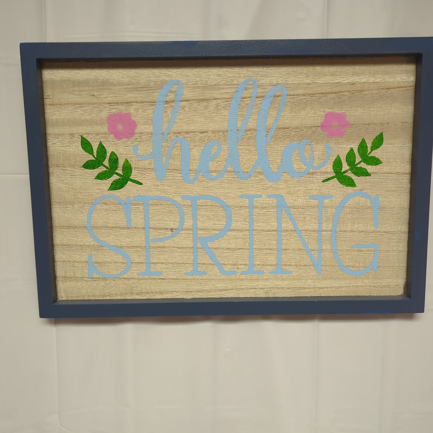 Wood sign Hello Spring