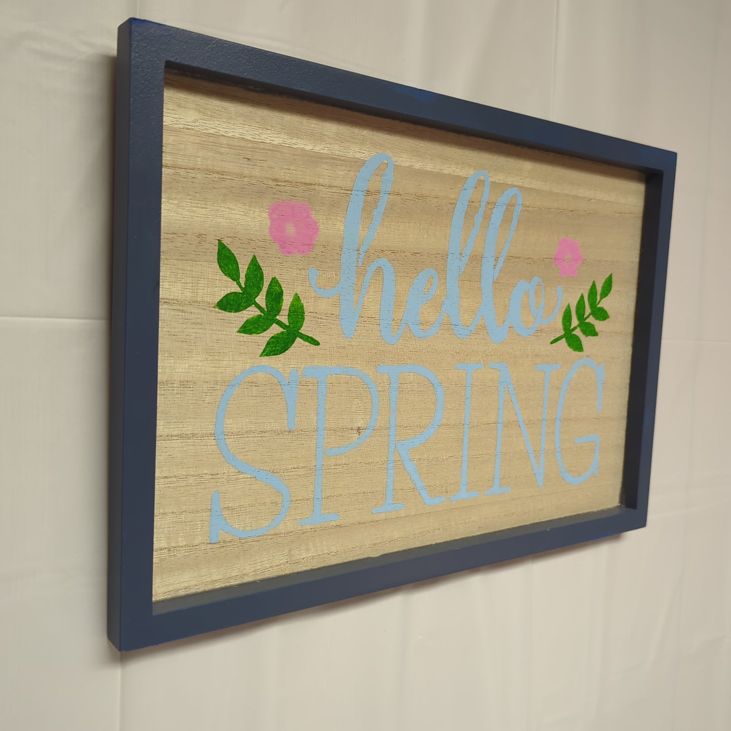 Wood sign Hello Spring