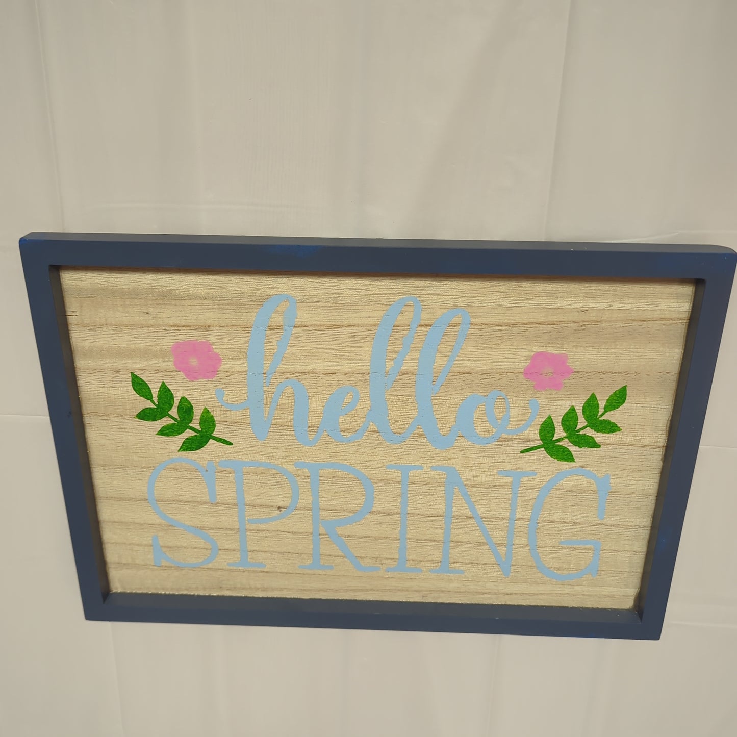 Wood sign Hello Spring