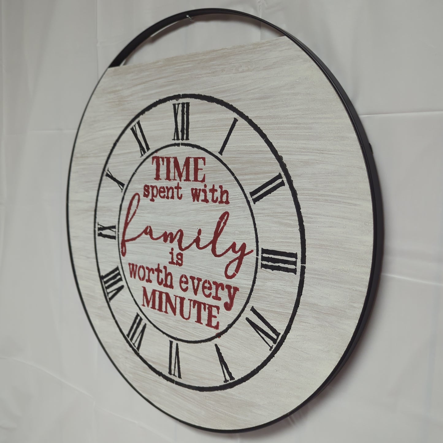 Family clock made out of wood