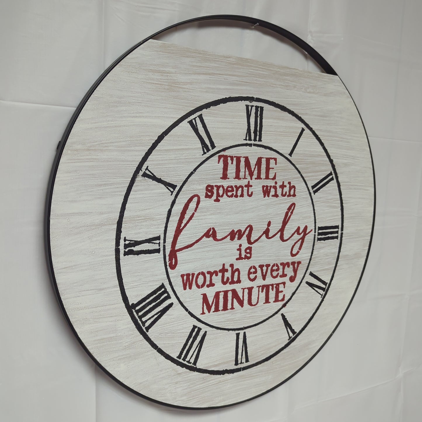 Family clock made out of wood