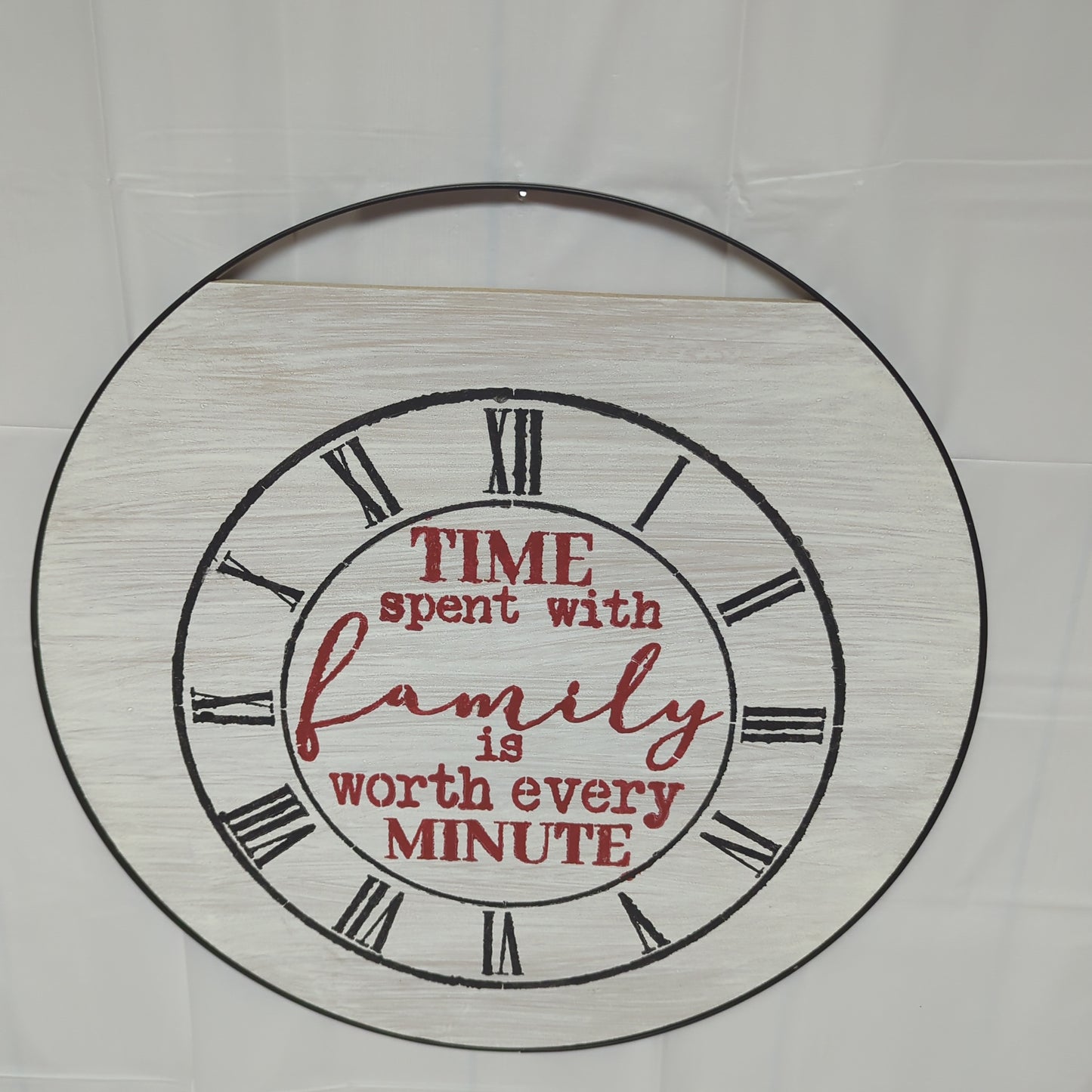 Family clock made out of wood