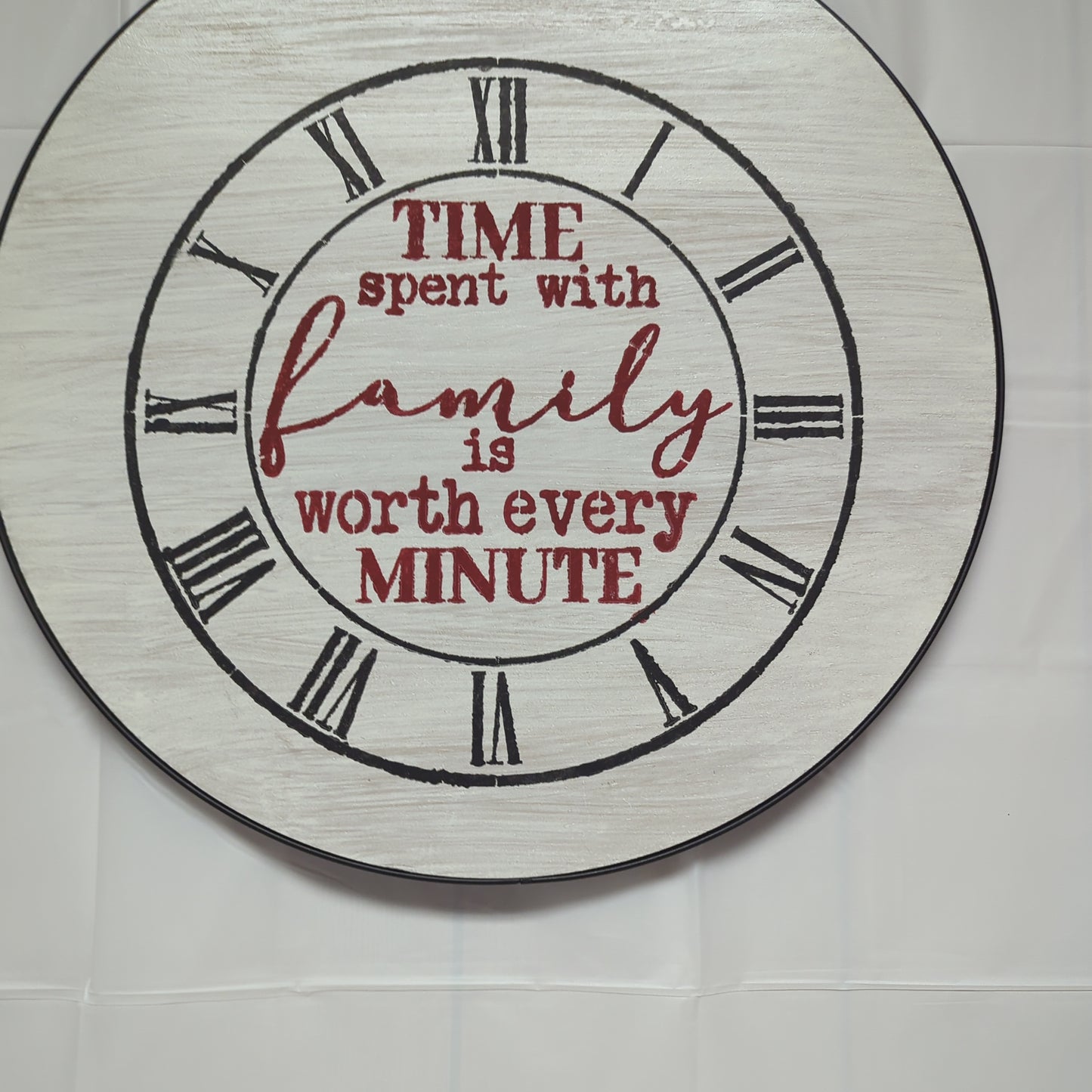 Family clock made out of wood