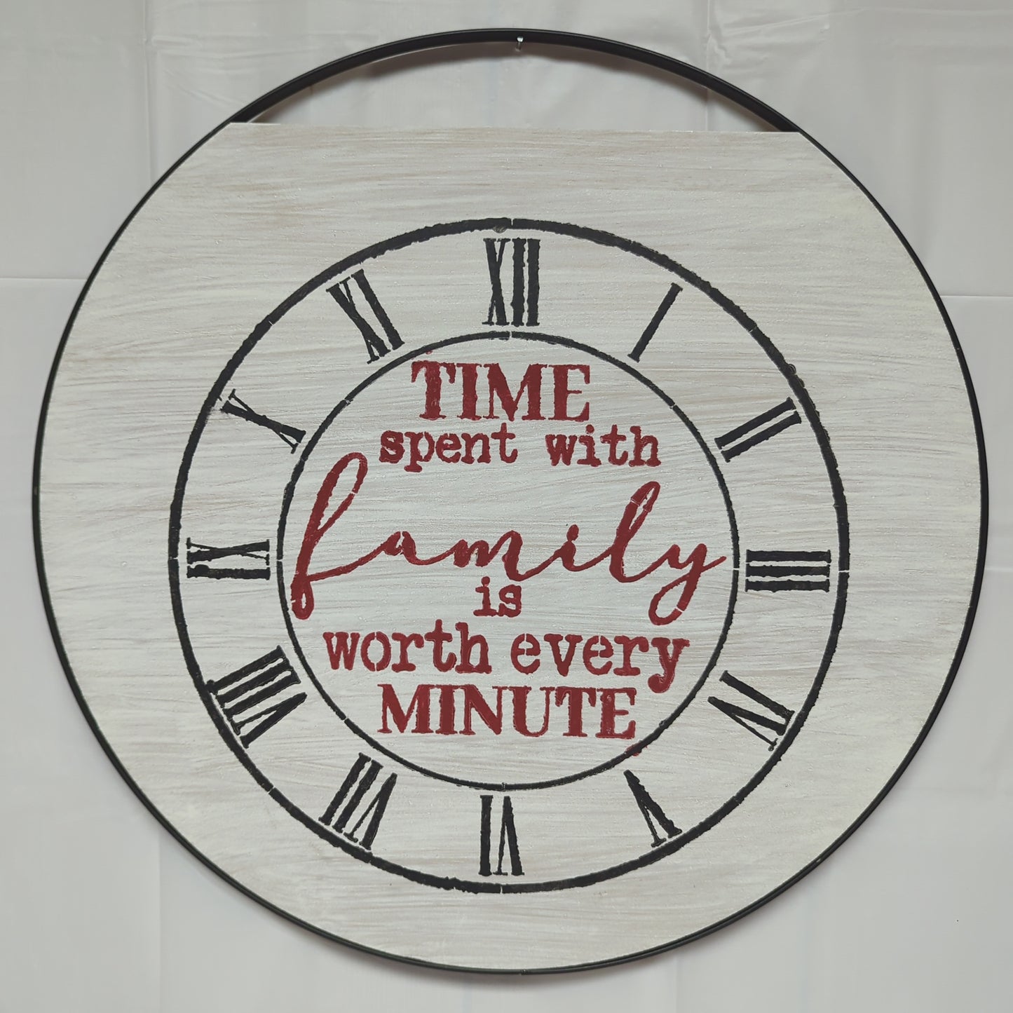 Family clock made out of wood