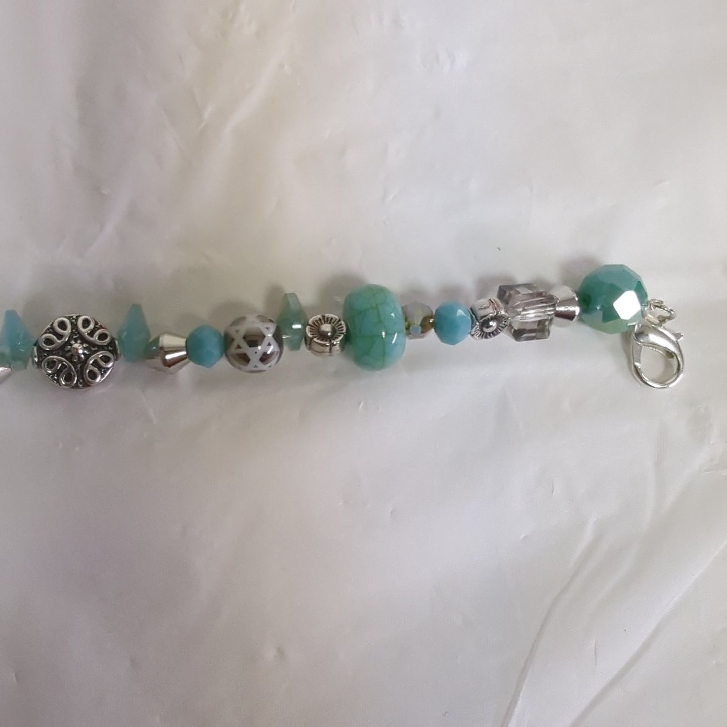 Green and silver bracelet