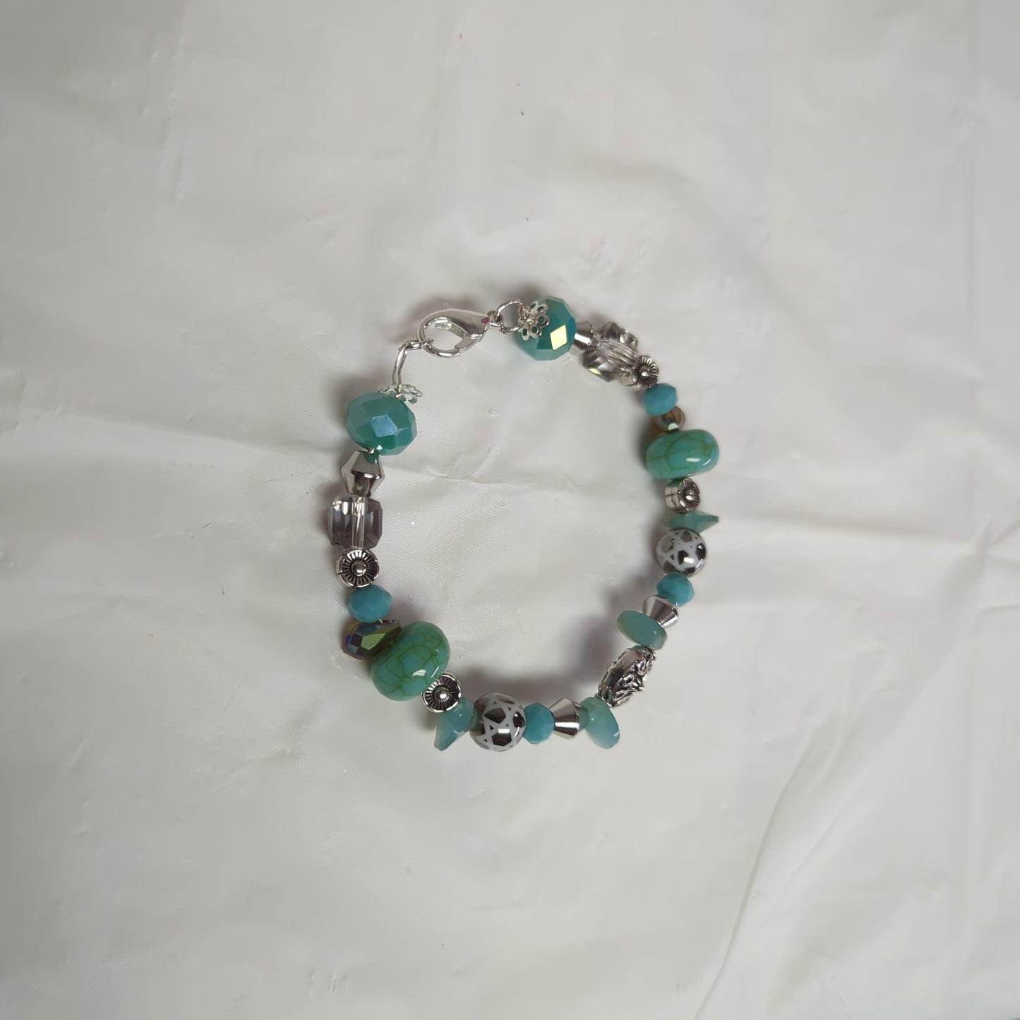 Green and silver bracelet