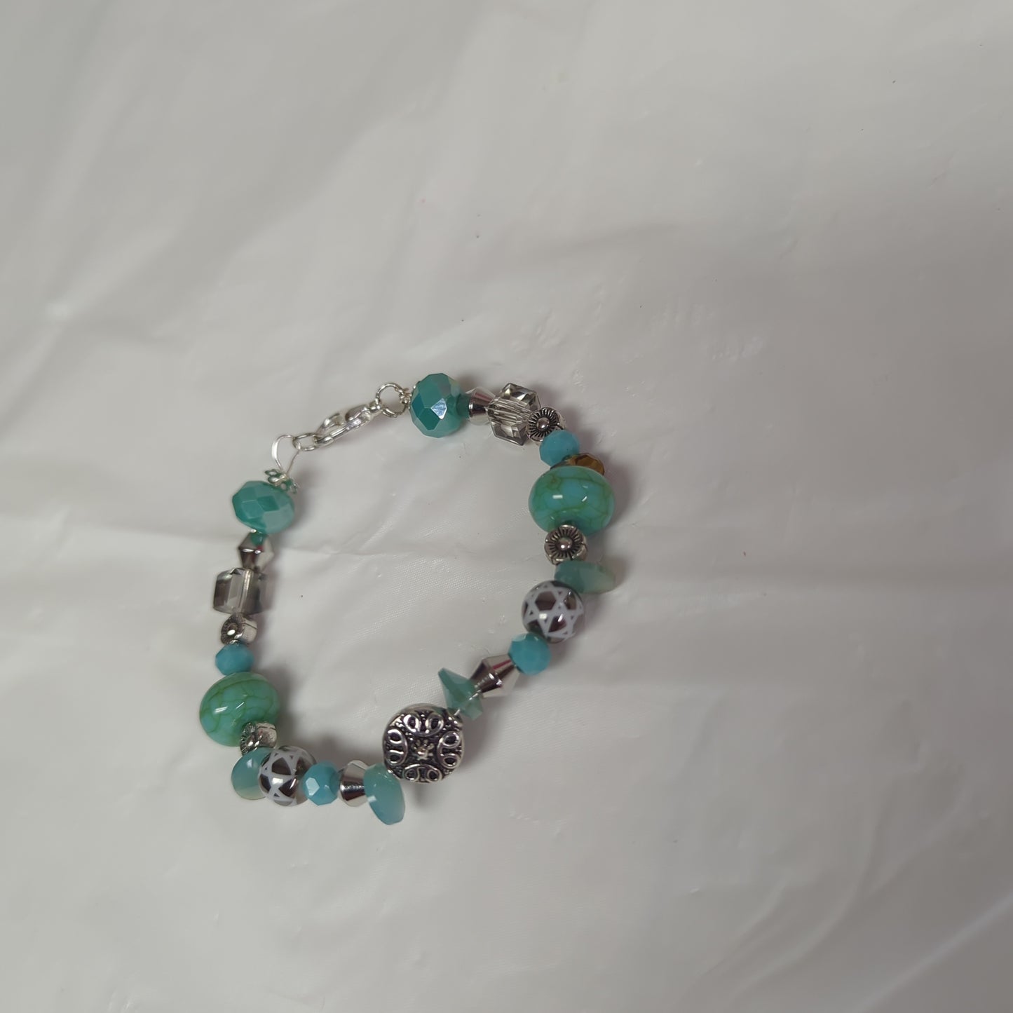 Green and silver bracelet