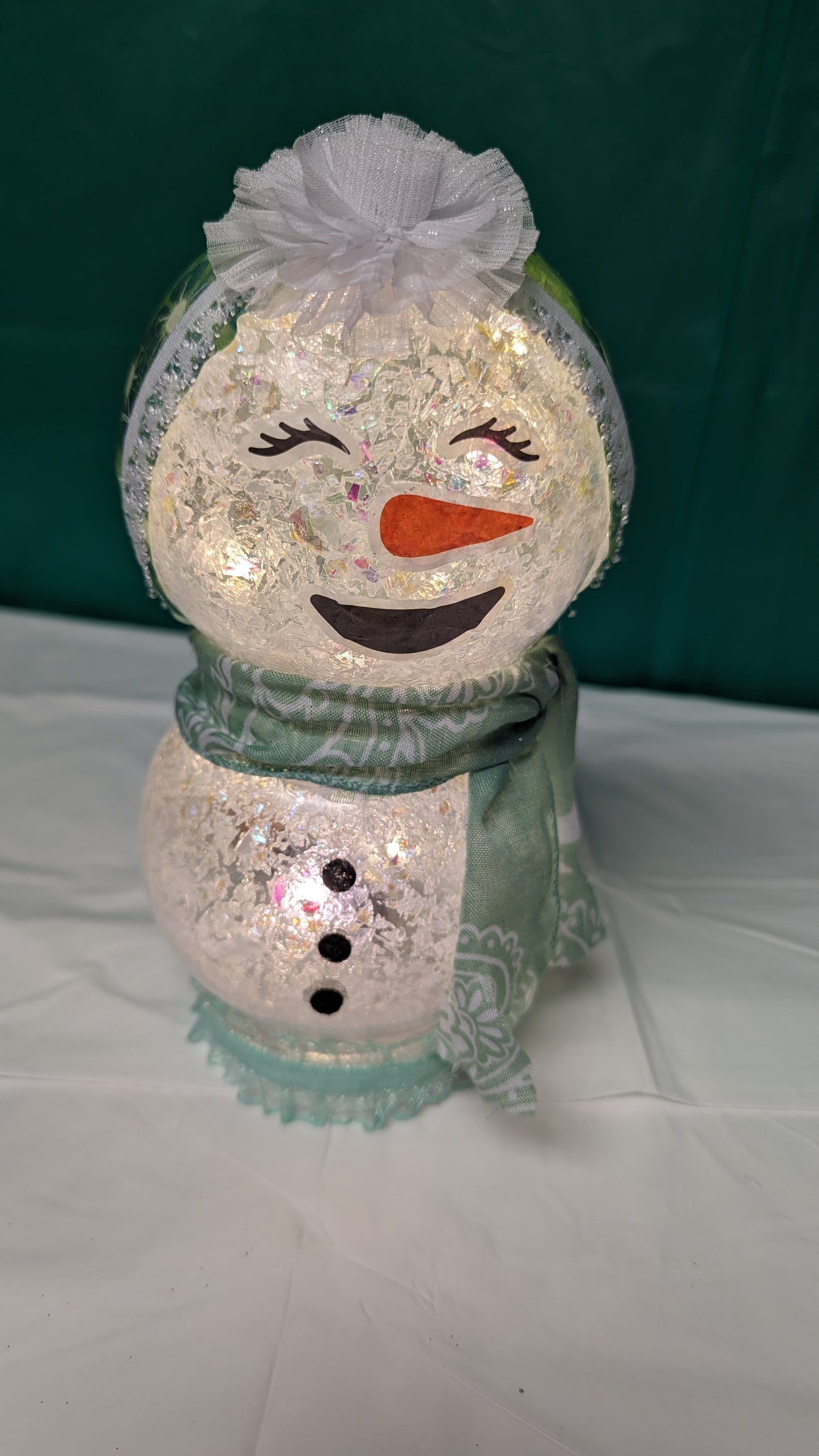 Green Christmas Snowgirl