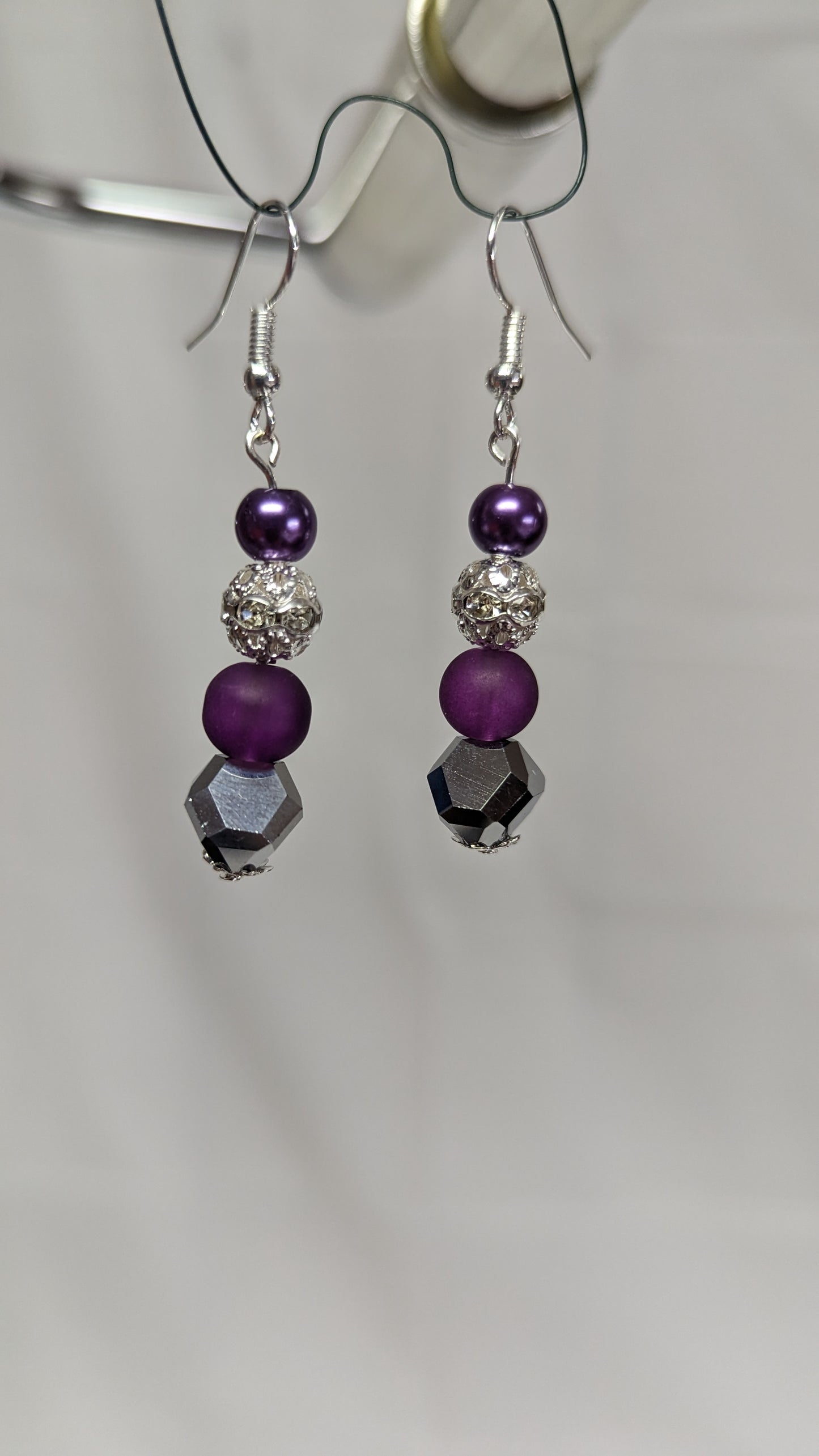 Purple and Silver Earrings