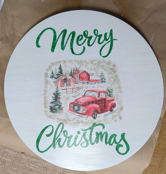 Merry Christmas Lazy Susan (1 truck)