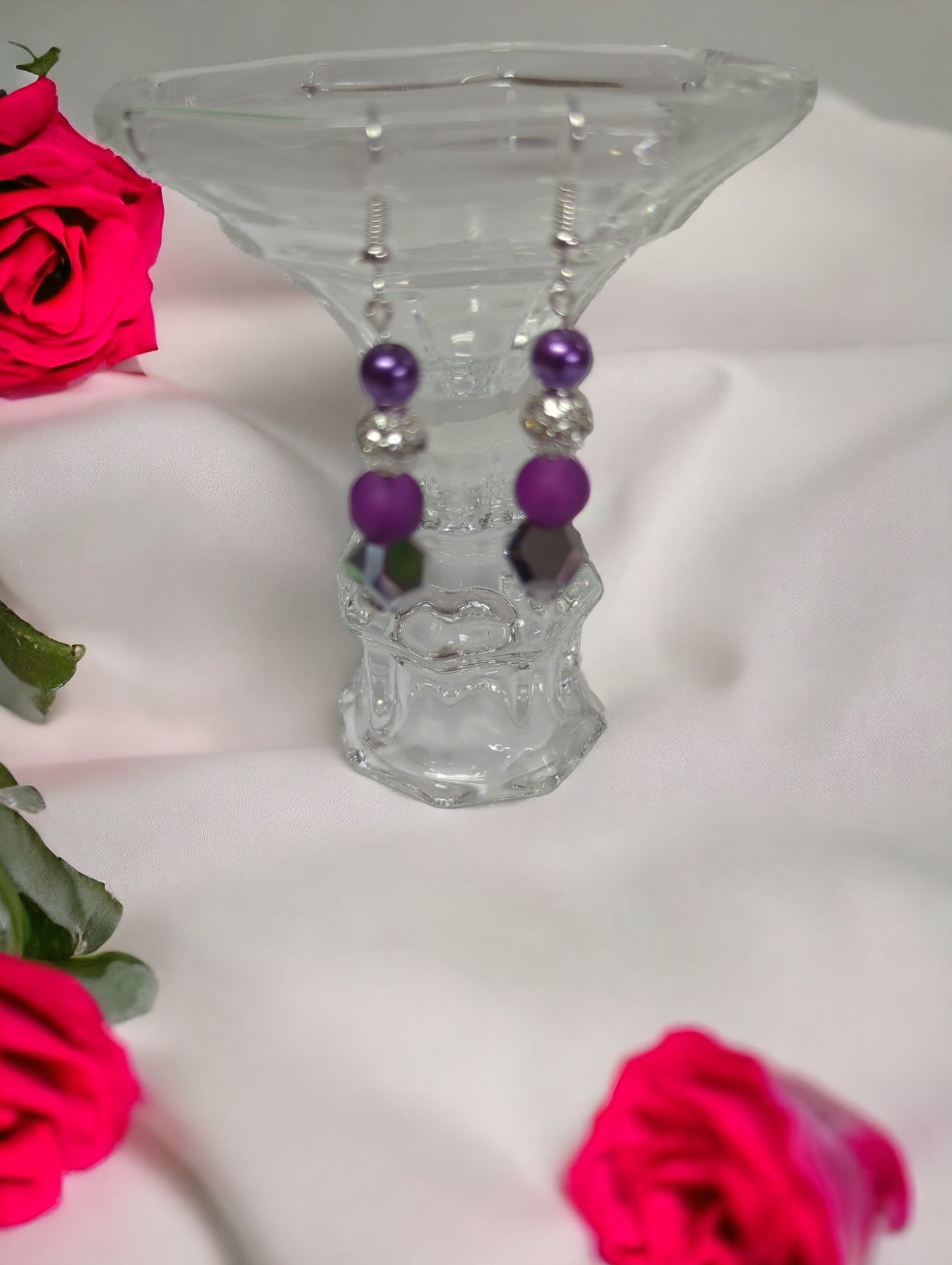 Purple and Silver Earrings