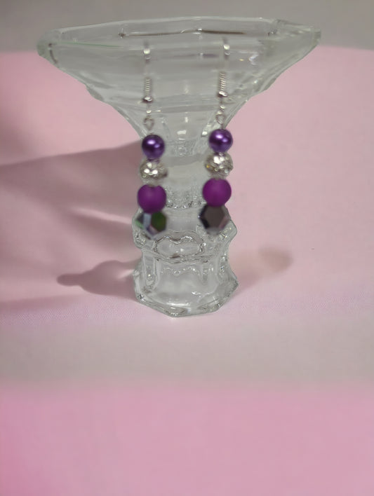 Purple and Silver Earrings