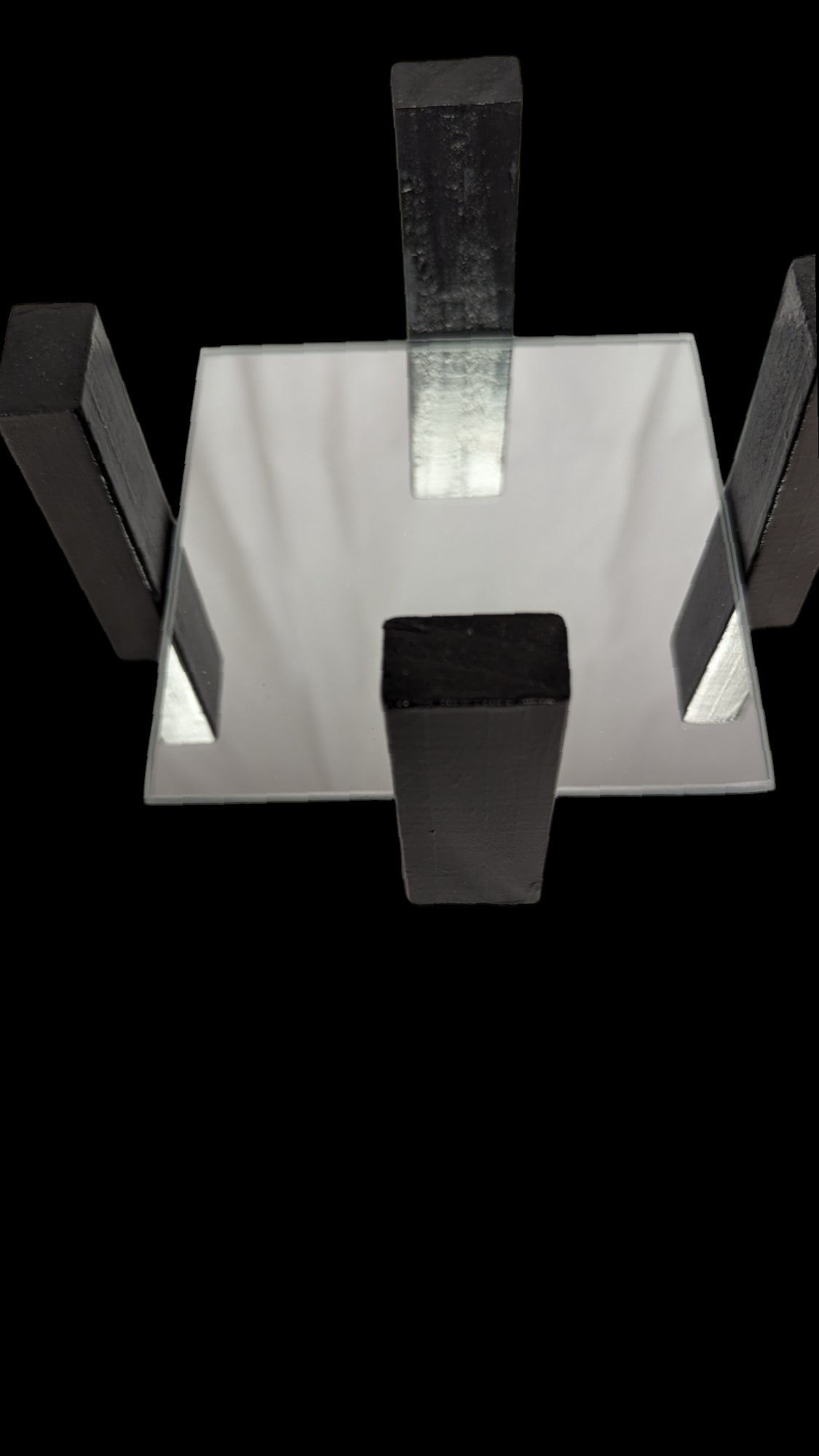 Square mirror and holder