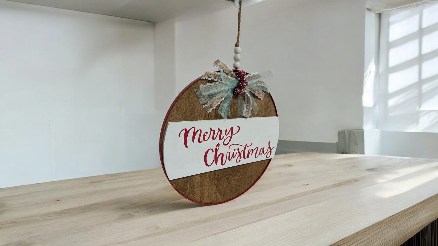 Merry Christmas hanging sign.