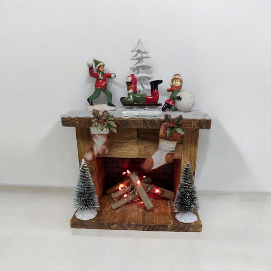 A small fireplace