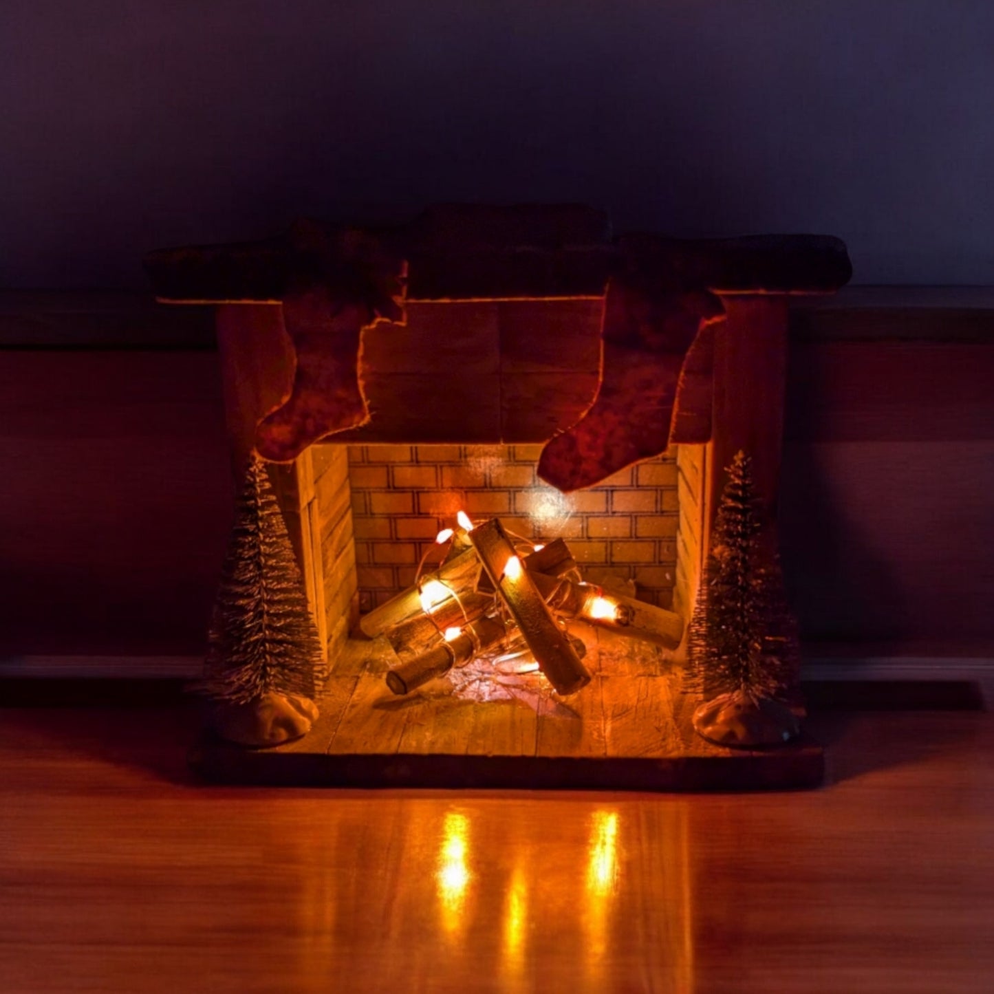 A small fireplace